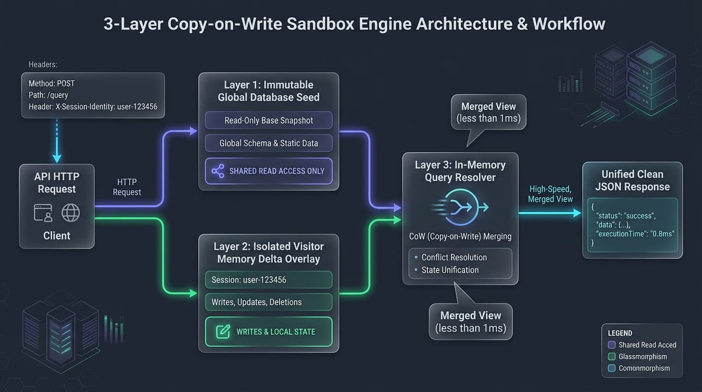 Playground API 3-Layer Copy-on-Write Sandbox Engine Architecture & Workflow